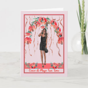 Party Time Card for Cinco de Mayo with Woman