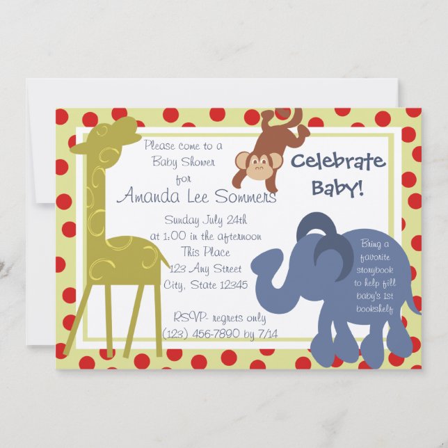 Party Time Circus/ Baby Shower Invitation (Front)