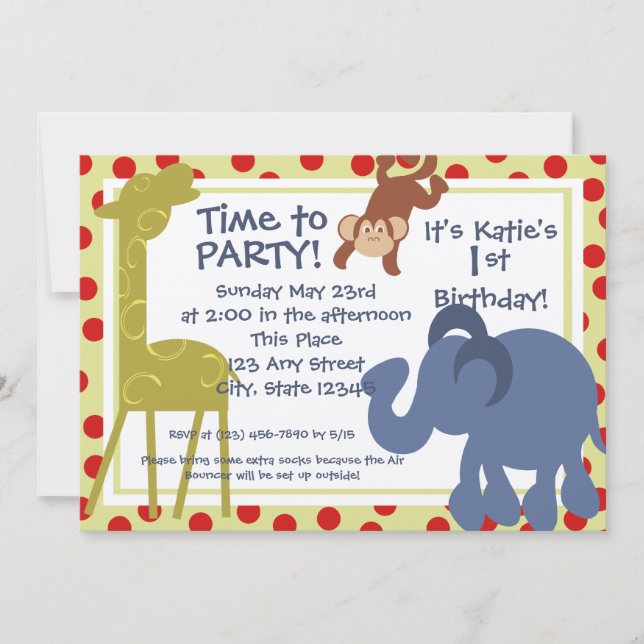 Party Time Circus/ Photo Invitation (Front)