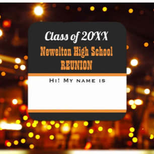 Party time! Class Reunion Matte name tag Sticker