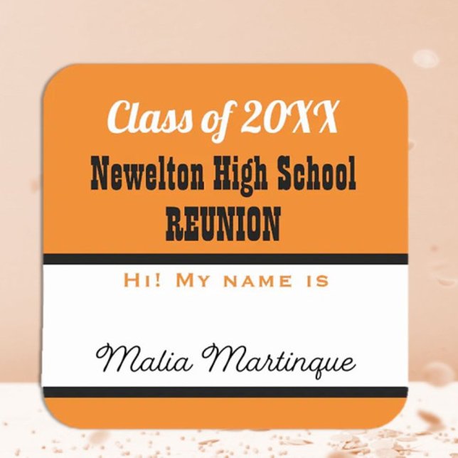 Party time! Class Reunion Matte name tag Sticker  (Creator Uploaded)