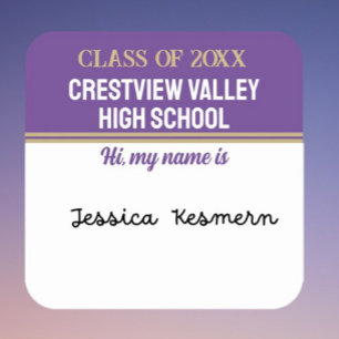 Party time! Class Reunion name stickers