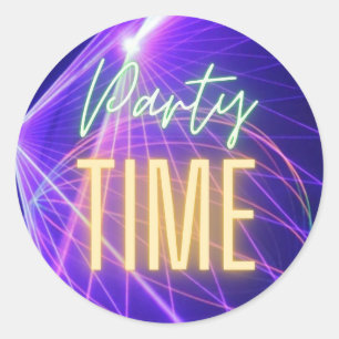 party time classic round sticker
