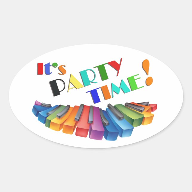 Party Time Colourful Sticker (Front)