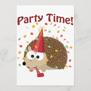 Party Time! Confetti Hedgehog Party Invitation