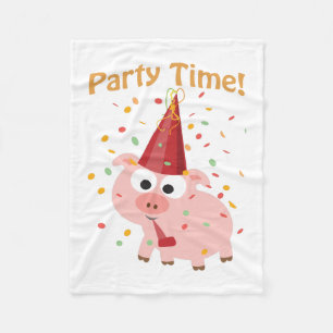 Party time confetti Pig Fleece Blanket