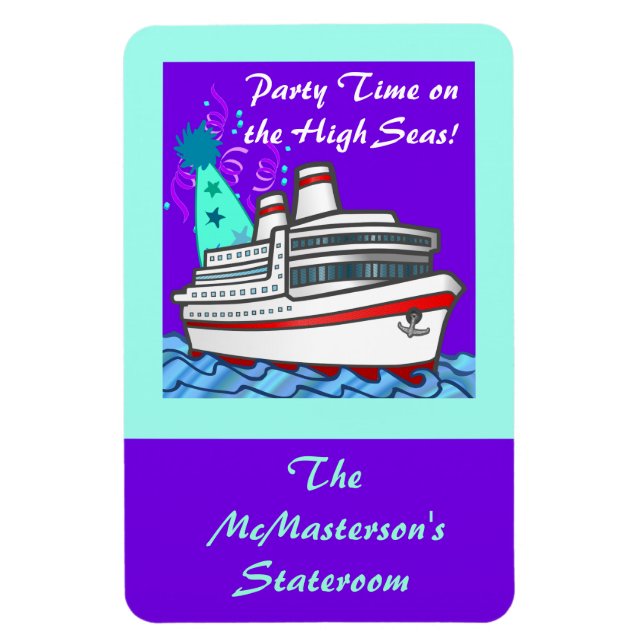 Party Time Cruise Ship Stateroom Door Marker Magnet (Vertical)