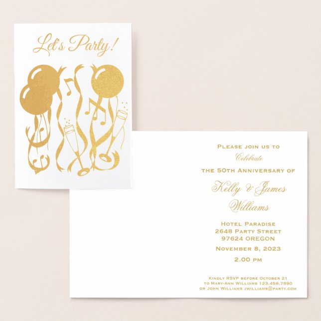 Party Time Custom 50th Anniversary Invitation (Display)