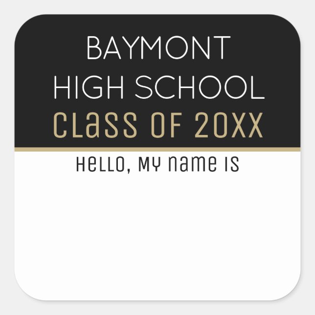 Party time! Custom class reunion name tag stickers (Front)