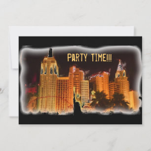 Party Time customisable Vegas invitations