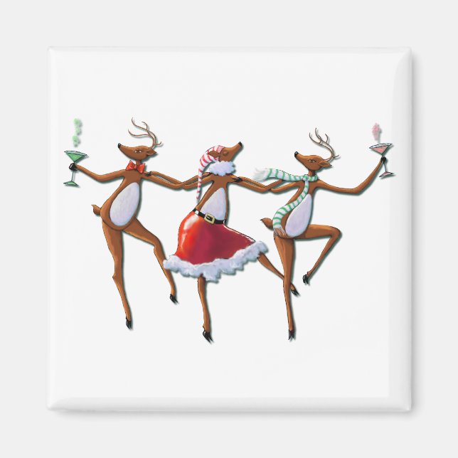 PARTY TIME DANCING REINDEER by SHARON SHARPE Magnet (Front)