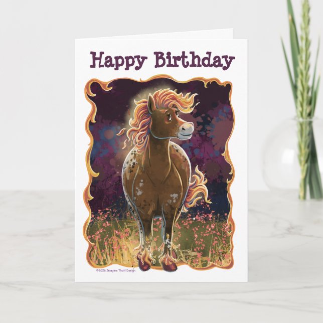 Party Time Fire Horse Card (Front)