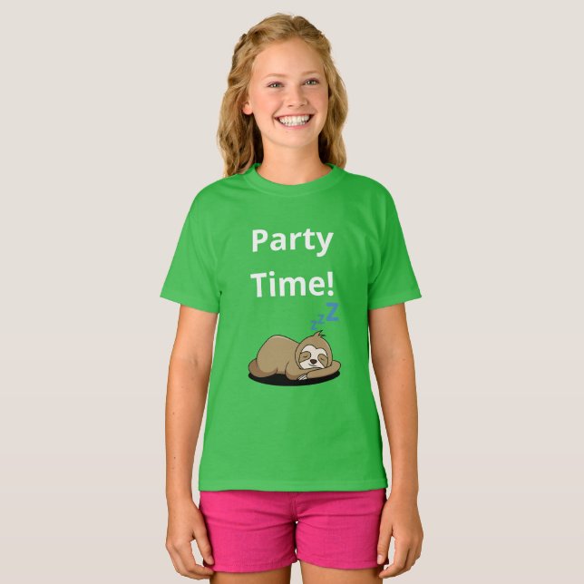 Party Time Girls' Basic T-shirts (Front Full)