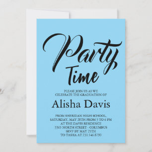 Party Time Graduation Celebration Invitation