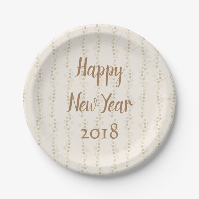 Party Time Happy New Year Paper Plate (Front)
