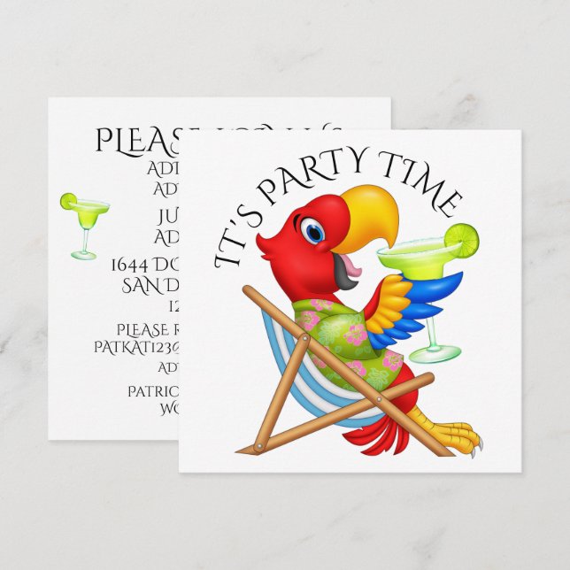 PARTY TIME Invitation (Front/Back)