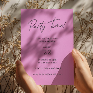Party Time   Light Magenta Purple Modern Trendy Invitation
