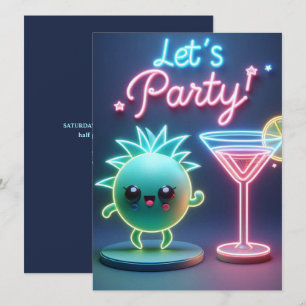 Party Time Neon Green Invitation