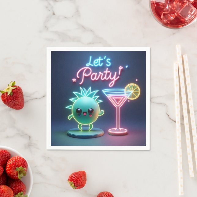 Party Time Neon Green Napkin (Insitu)