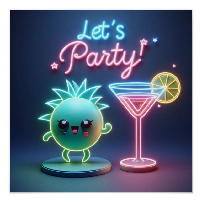 Party Time Neon Green Poster (Front)