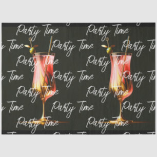 Party Time Neon Modern Personalised Tissue Paper