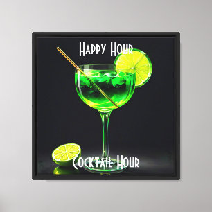 Party Time Neon Popular Personalised Canvas Print