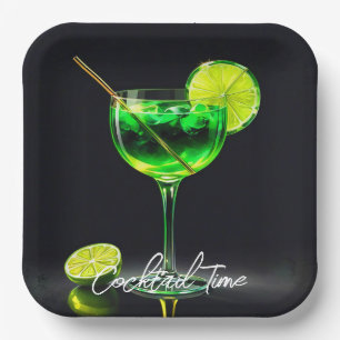 Party Time Neon Popular Personalised Paper Plate