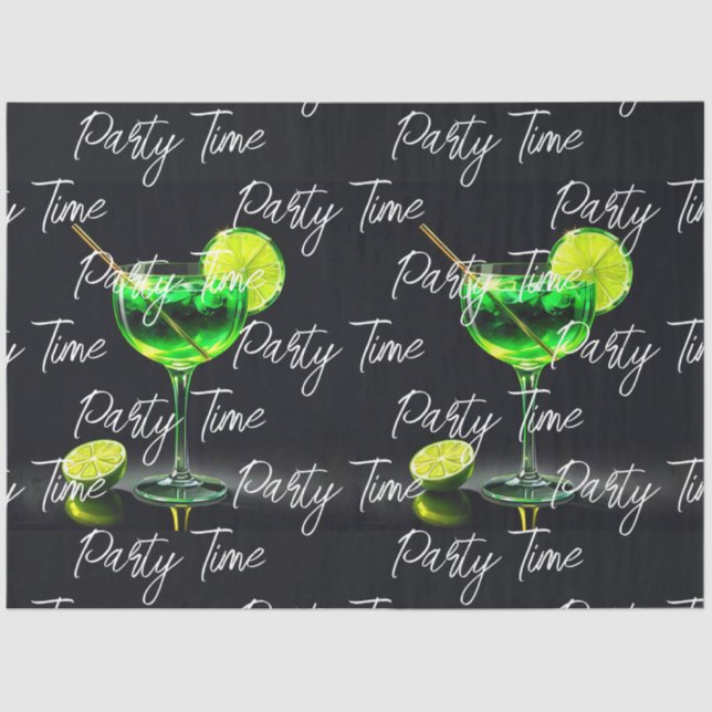 Party Time Neon Popular Personalised Tissue Paper (Front)