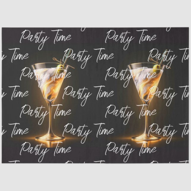 Party Time Neon Trendy Personalised Tissue Paper (Front)