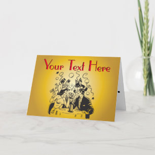 Party Time New Year's Eve Vintage Retro Holiday Card