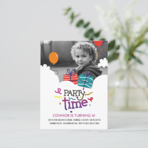 Party Time Photo Birthday Invitation Postcard