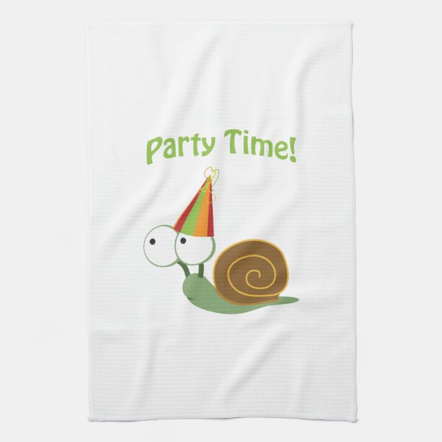 Party time! Snail Tea Towel (Vertical)