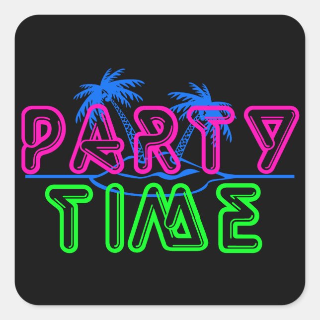 Party Time Square Sticker (Front)
