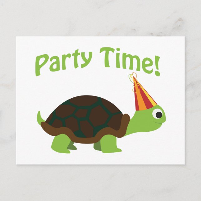 Party Time! Turtle Invitation Postcard (Front)