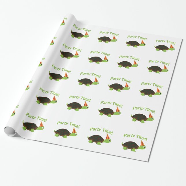 Party time! turtle wrapping paper (Unrolled)