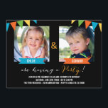 Party Together Birthday Invitations - Black<br><div class="desc">What's more fun than a birthday? A double birthdays! Send out these stylish invitations and get the little ones ready for a birthday bash! More colours are available. Custom colours are available upon request.</div>