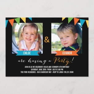 Party Together Birthday Invitations - Black