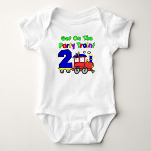 Party Train Second Birthday Baby Bodysuit