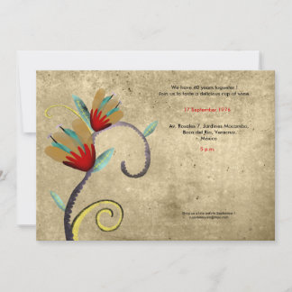Party tulips elegant swirls old style invitation