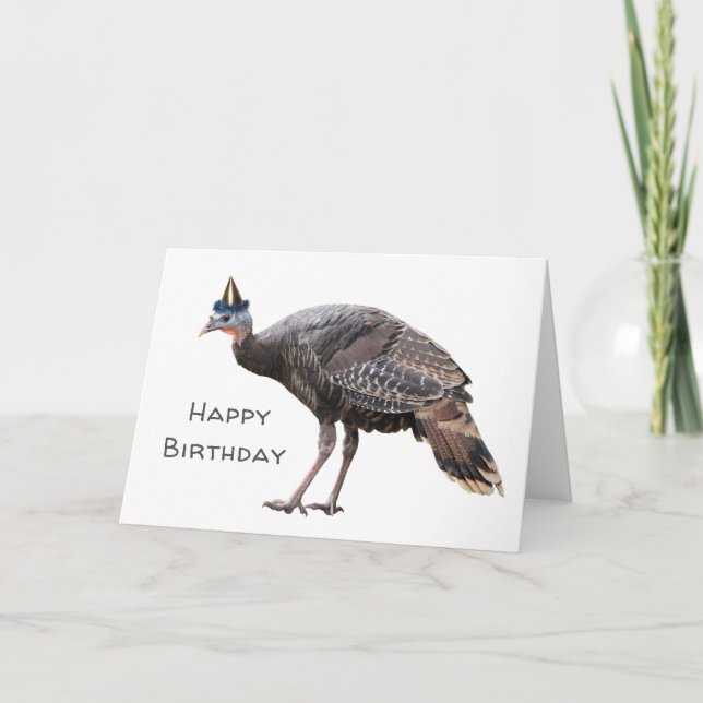 Party Turkey Birthday Card (Front)