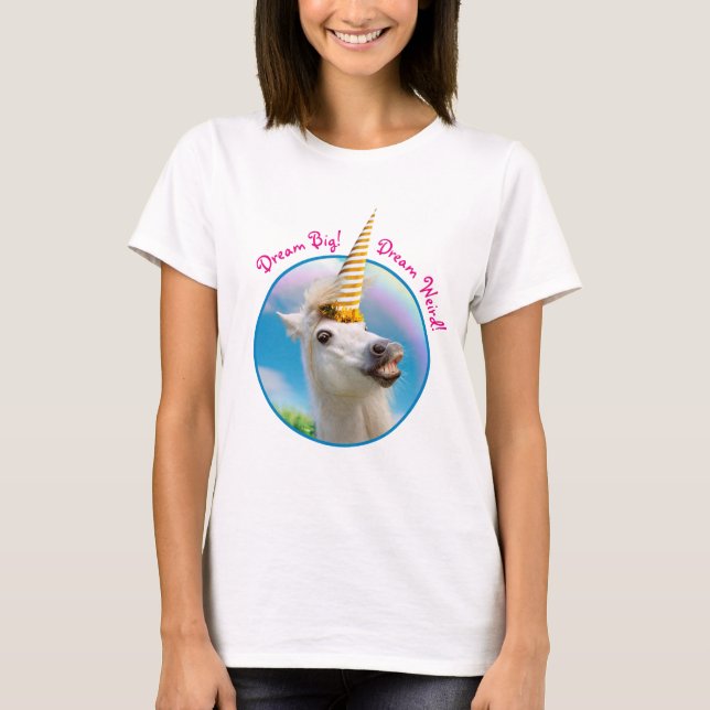 Party Unicorn Horse And Rainbow T-Shirt (Front)