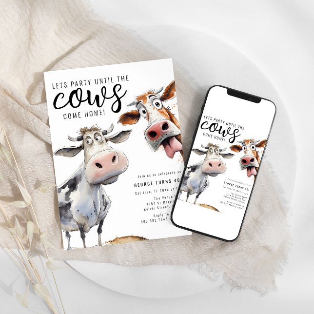 Party Until The Cows Come Home | Birthday Party Invitation (Creator Uploaded)