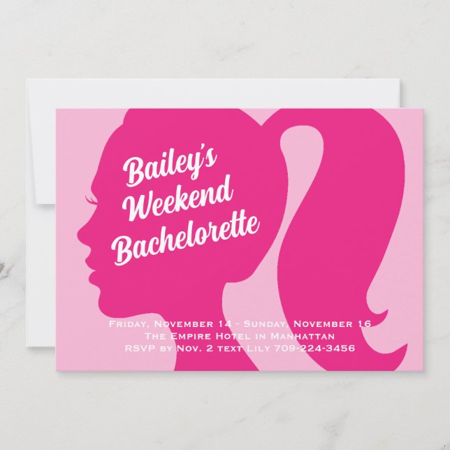 Party Very Pink Weekend Bachelorette Invitation (Front)