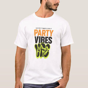 PARTY VIBES LIFE – Neon Graffiti Style Streetwear T-Shirt