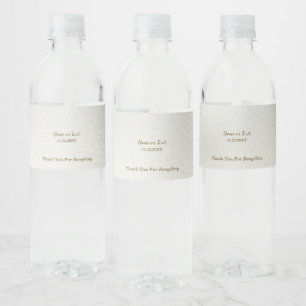 Party Watercolor Golden Eucalyptus Foliage Shiny Water Bottle Label