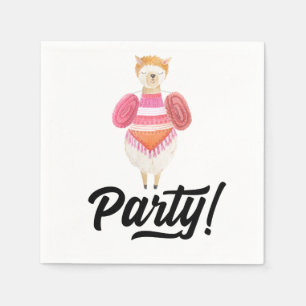 Party! Watercolor Llama Napkin
