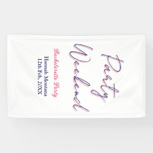 party weekend bachelorette name pink blue trendy d banner
