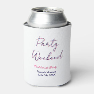 party weekend bachelorette name pink blue trendy d can cooler