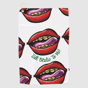 Party Weekend League Talk Birdie To Me Pop Art Golf Towel