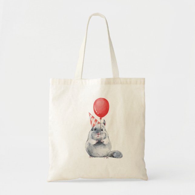 Party with chinchilla tote bag (Front)
